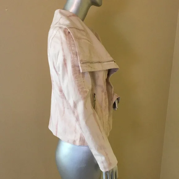 Blank NYC Cream tie-dye faux suede drape front jacket - Picture 12 of 16